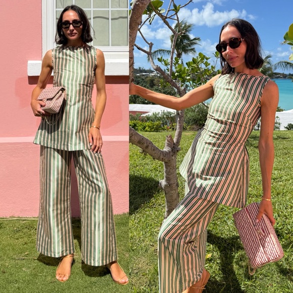 La Maregold Pants - Striped Sleeveless Jumpsuit